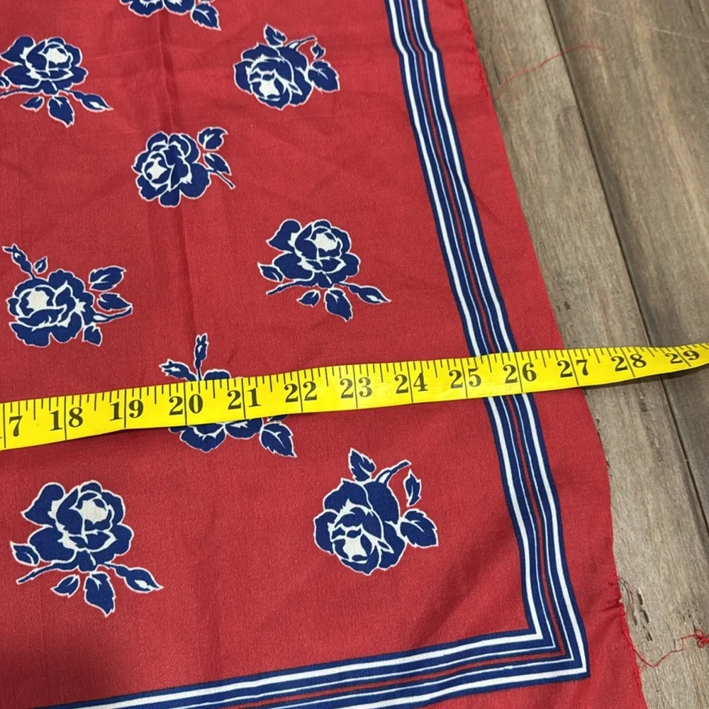 Valentino Fiore Red‎ Floral Scarf red with blue roses
